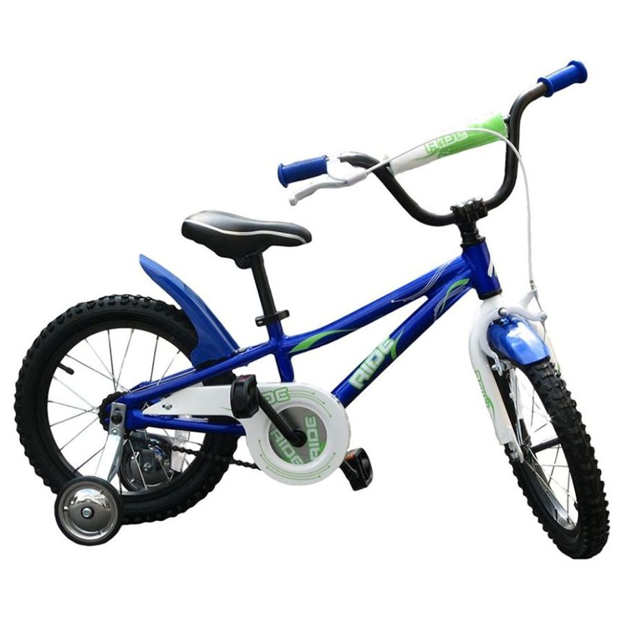 Купить RIDE Велосипед 16" BLUE (син.), алюмин. рама, пласт.крылья, опорн. колеса,передн. ручн. тормоз