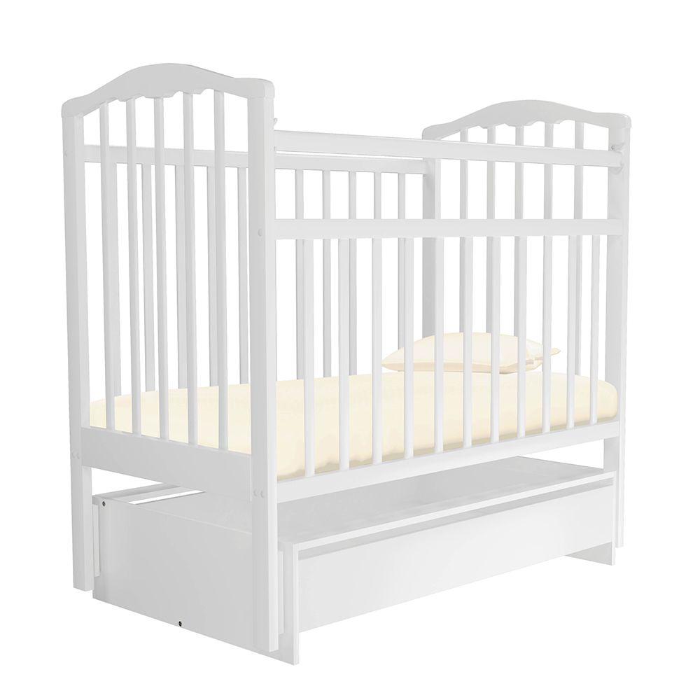 Купить Кроватка детская ''Золушка-4'' (маятник, ящик), цвет белый, Агат