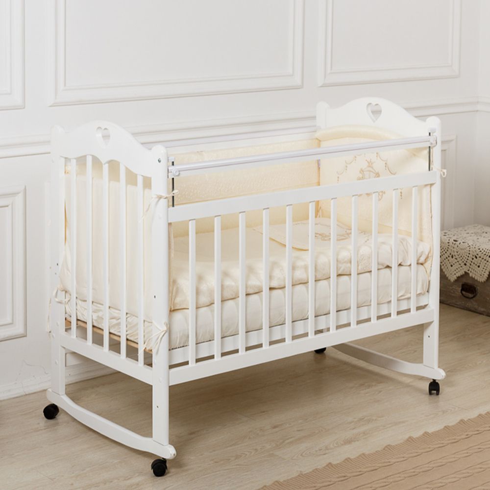 Купить Кровать детская Incanto SOFI с сердечком (колесо, качалка, опуск.планка), цвет белый, Incanto