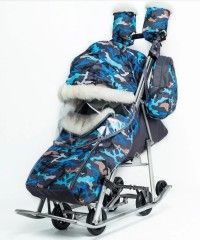 Купить Санки-коляска Pikate Military (цвет: серый)