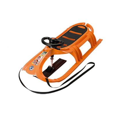 Купить KHW Санки детские Snow Tiger de Luxe orange (оранж)  (руль, лыжня) 2шт