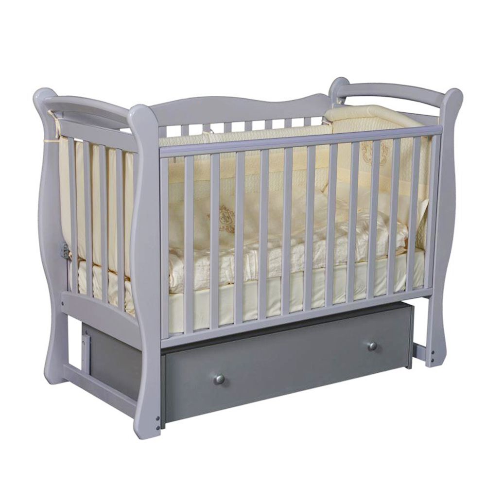 Купить Кровать детская ''Julia-1'' (универсальный маятник, автостенка съемная, съемн.ламели, ящик), цвет серый, Антел