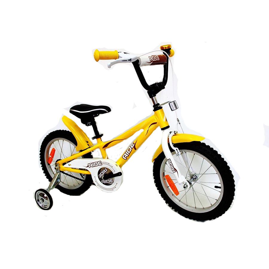 Купить RIDE Велосипед 16" GOLDEN YELLOW (золотисто-желтый), алюмин. рама, пласт.крылья, опорн. колеса,перед