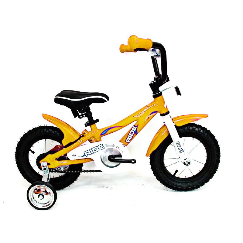 Купить RIDE Велосипед 12" GOLDEN YELLOW (зол.-жел..), алюм. рама, пласт.крылья, опорн. колеса, ручка управ.