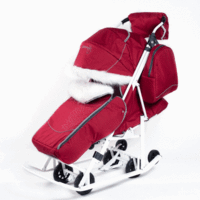 Санки-коляска Pikate (цвет: снеговик, бордовый)