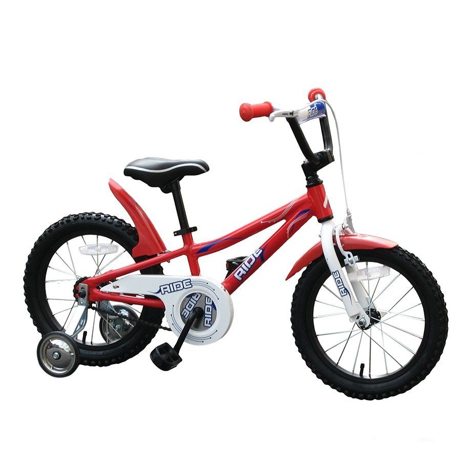 Купить RIDE Велосипед 16" RED (красн), алюмин. рама, пласт.крылья, опорн. колеса,передн. ручн. тормоз