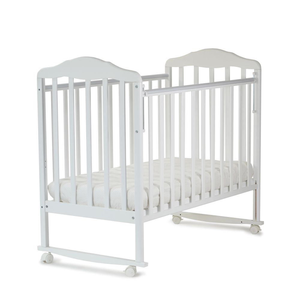 Купить Кровать детская ''Березка'' (колесо, качалка, автостенка, накладка ПВХ), цвет белый, СКВ
