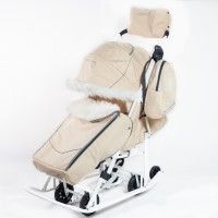 Купить Санки-коляска Pikate (цвет: снеговик, бежевый)