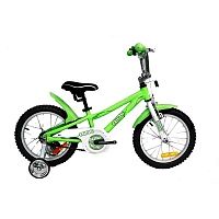 RIDE Велосипед 16" LIGHT GREEN (св.зелен), алюмин. рама, пласт.крылья, опорн. колеса,передн. ручн. т