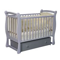 Кровать детская ''Julia-2'' (универсальный маятник, автостенка съемная, съемн.ламели, ящик), цвет серый, Антел