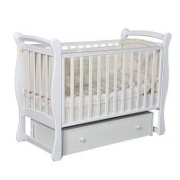 Кровать детская ''Julia-2'' (универсальный маятник, автостенка съемная, съемн.ламели, ящик), цвет белый, Антел