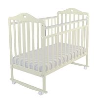 Кровать детская ''Катарина'' (колесо, качалка, опуск.планка), цвет бежевый, Альма-Няня