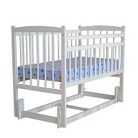 Кровать детская Беби 3 (маятник продольный, опуск.планка) РАЗБОРНАЯ, цвет белый, Массив